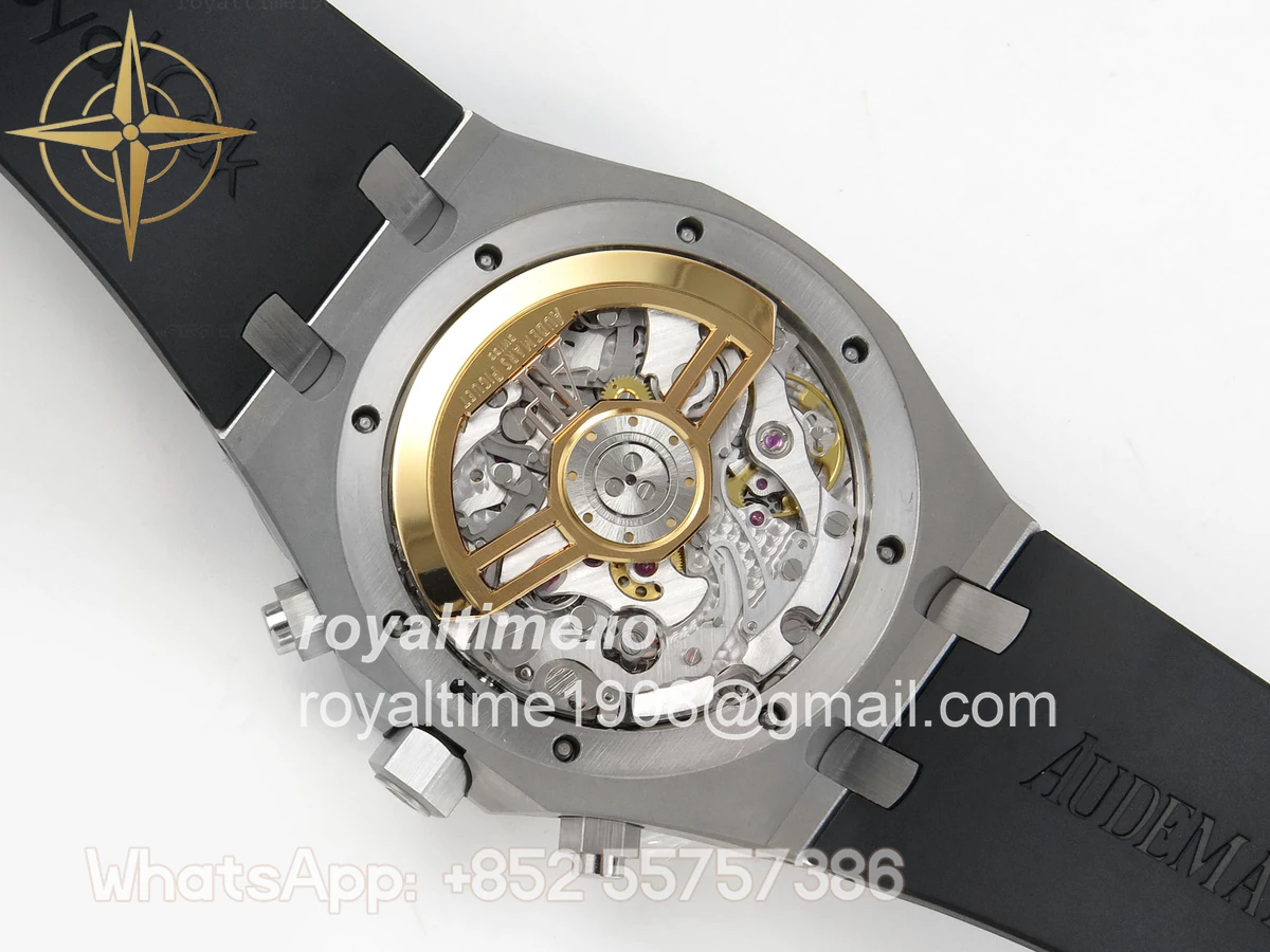 Audemars Piguet Royal Oak Chrono 26240 SS DDF Blue Dial on Black Rubber Strap DD4401 (SW Dial) - Image 13