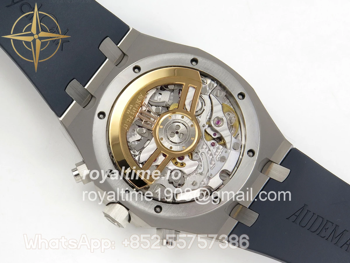 Audemars Piguet Royal Oak Chrono 26240 SS DDF Blue Dial on Blue Rubber Strap DD4401 (SW Dial) - Image 13