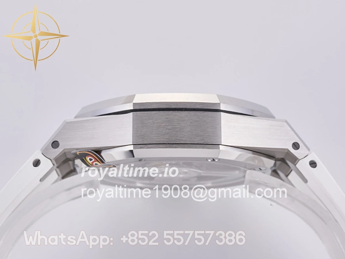 Audemars Piguet Royal Oak Chrono 26240 SS DDF Silver Dial on White Rubber Strap DD4401 (50th Anniversary) - Image 13