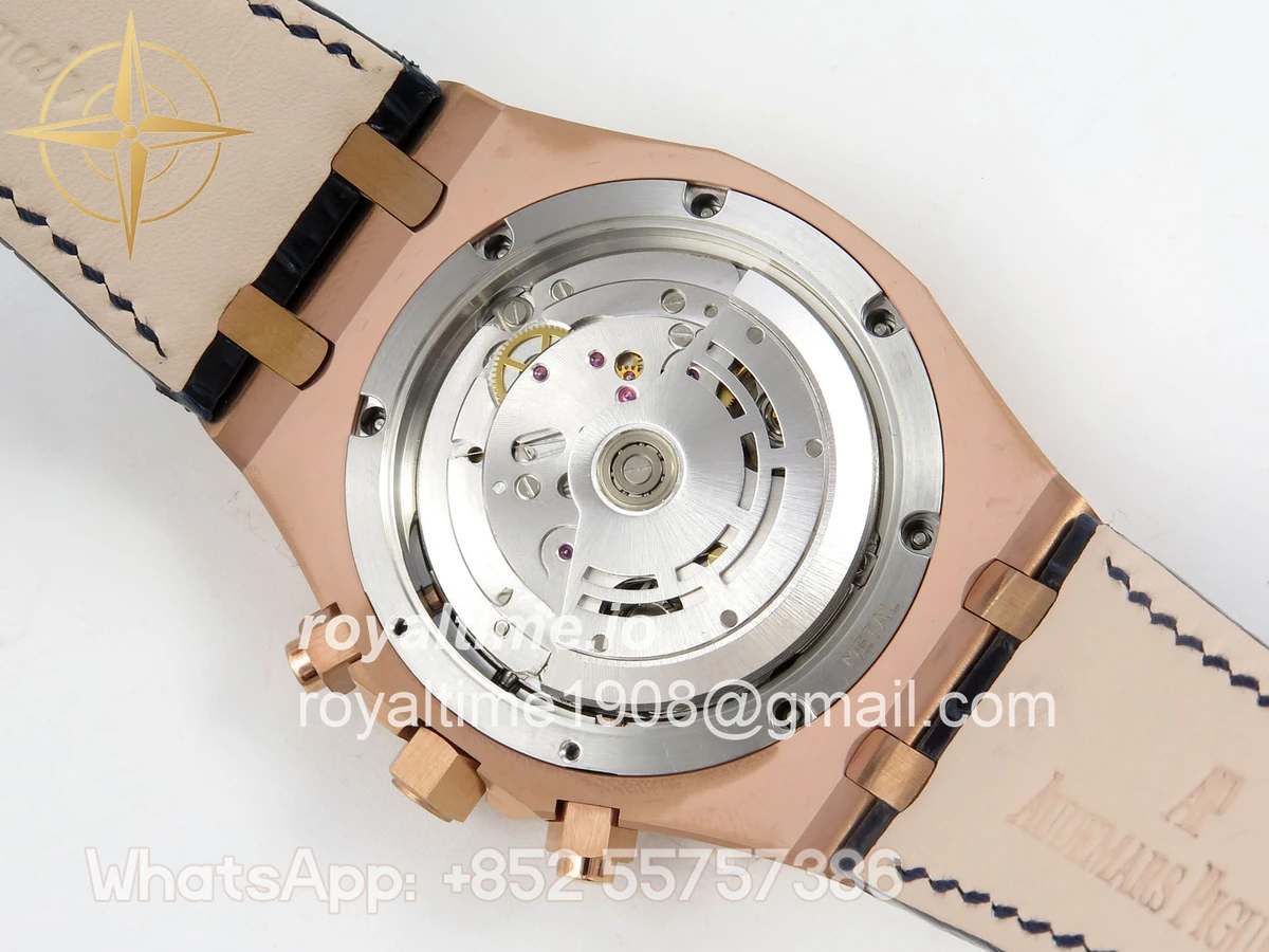 Audemars Piguet Royal Oak Chrono 26331 RG APWF Blue/RG Dial on Brown Leather Strap A2385 - Image 13