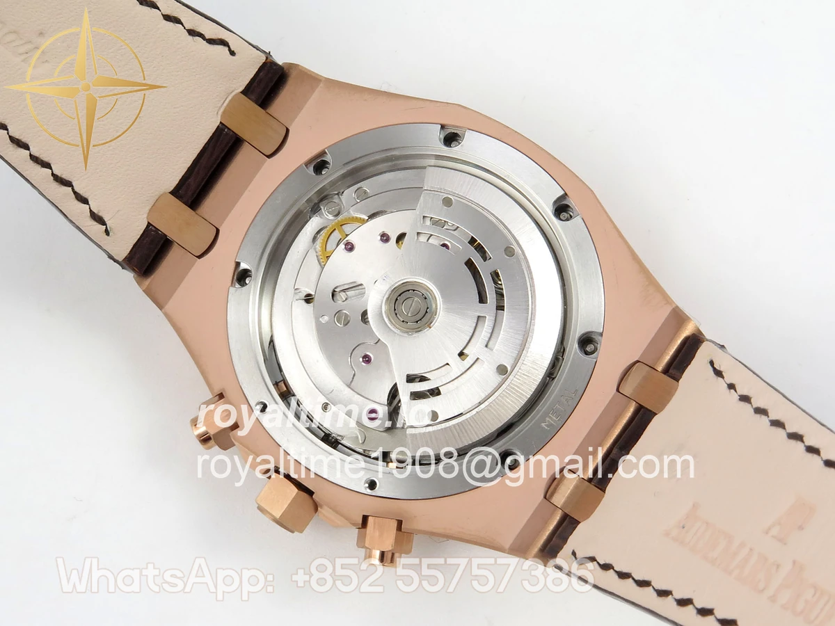 Audemars Piguet Royal Oak Chrono 26331 RG APWF Brown/RG Dial on Brown Leather Strap A2385 - Image 13
