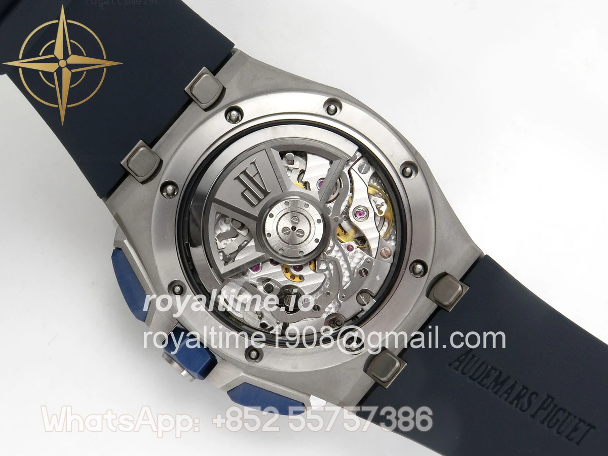 Audemars Piguet Royal Oak Offshore 43mm 26420 Ceramic Bezel SS DDF Blue Dial On Blue Rubber Strap DD4401 - Image 13