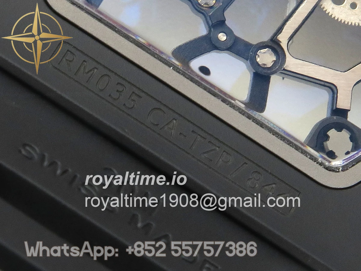 Richard Mille RM035 Americas Manual Carbon/Black Ceramic ZF Skeleton Dial On Black Rubber Strap RMUL1 - Image 13