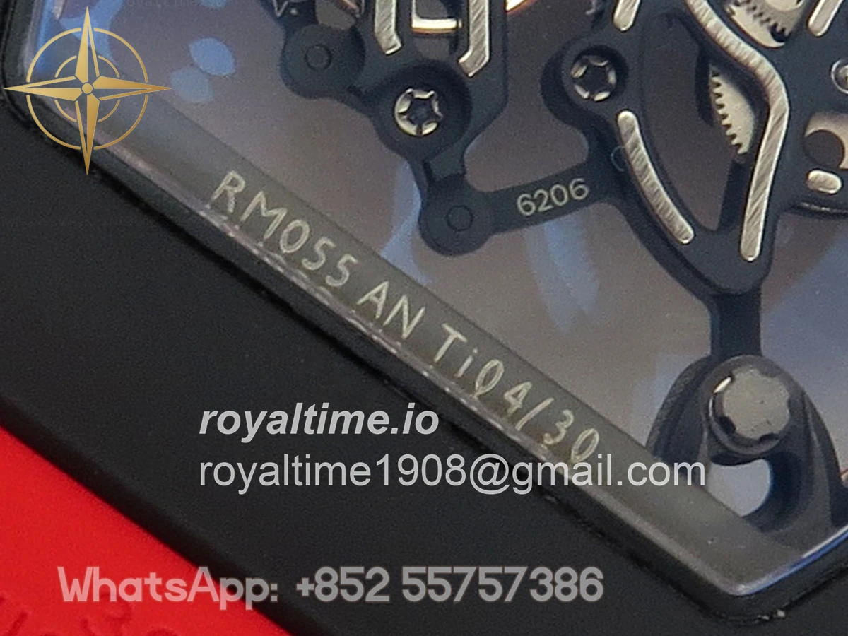 Richard Mille RM055 Black Ceramic APSF on Red Inner Bezel on Red Rubber Strap RMUL2 - Image 13