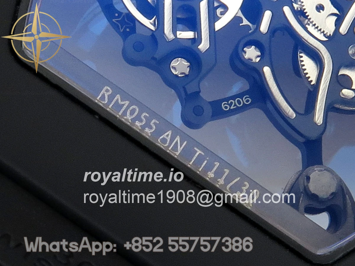 Richard Mille RM055 Black Ceramic APSF on RG Inner Bezel on Black Rubber Strap RMUL2 - Image 13