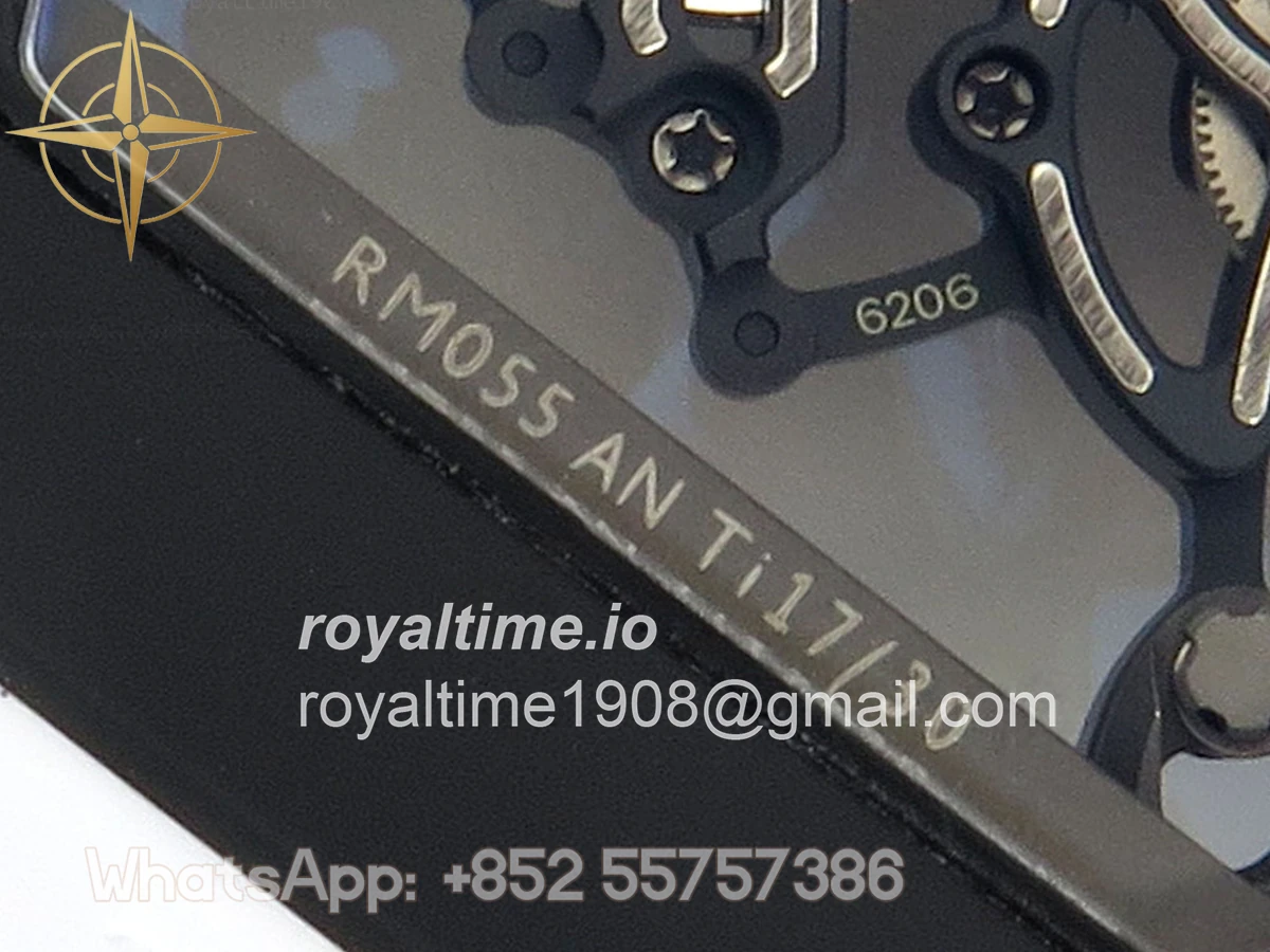 Richard Mille RM055 Black Ceramic APSF on White Inner Bezel on White Rubber Strap RMUL2 - Image 13