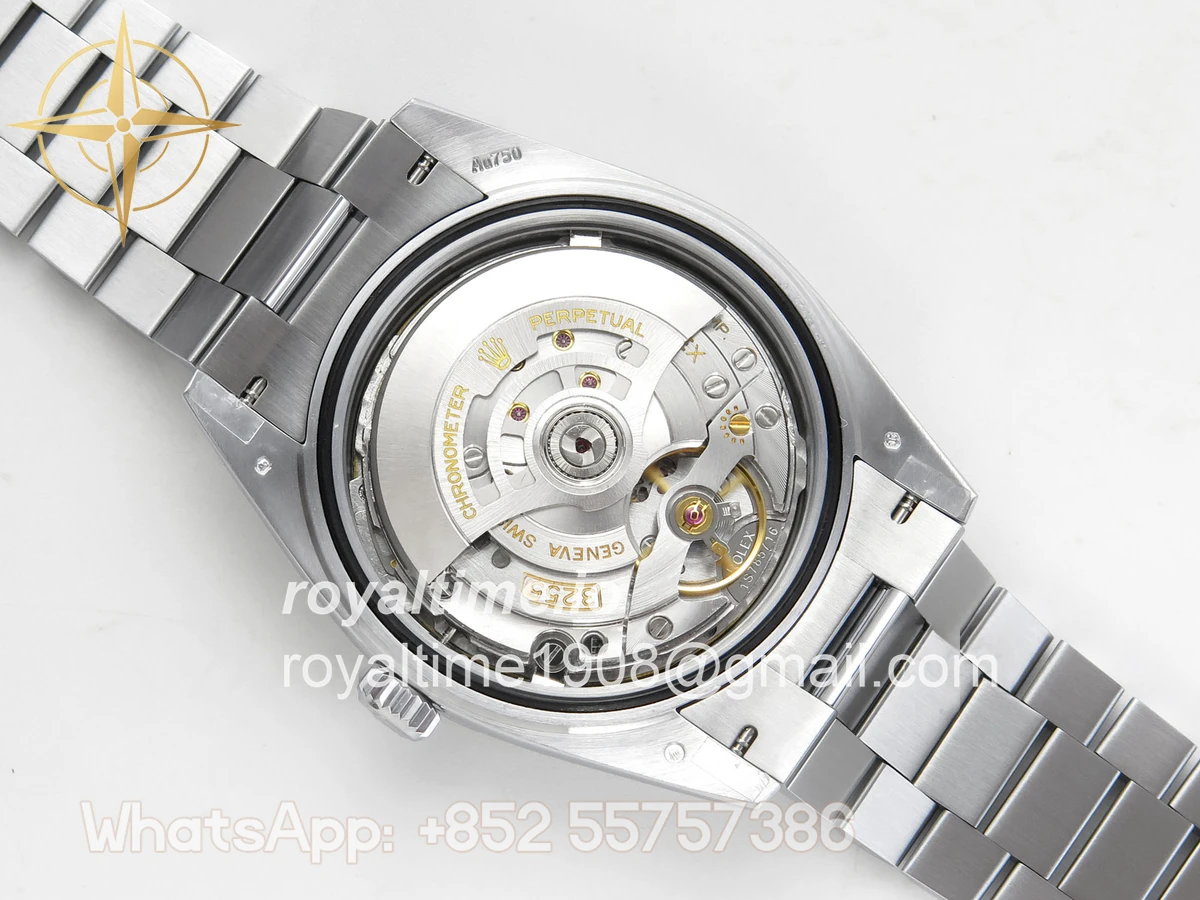 Rolex DayDate 40 SS QF 904L Steel Green Roman Dial on President Bracelet VR3255 V8 (Gain Weight) - Image 14