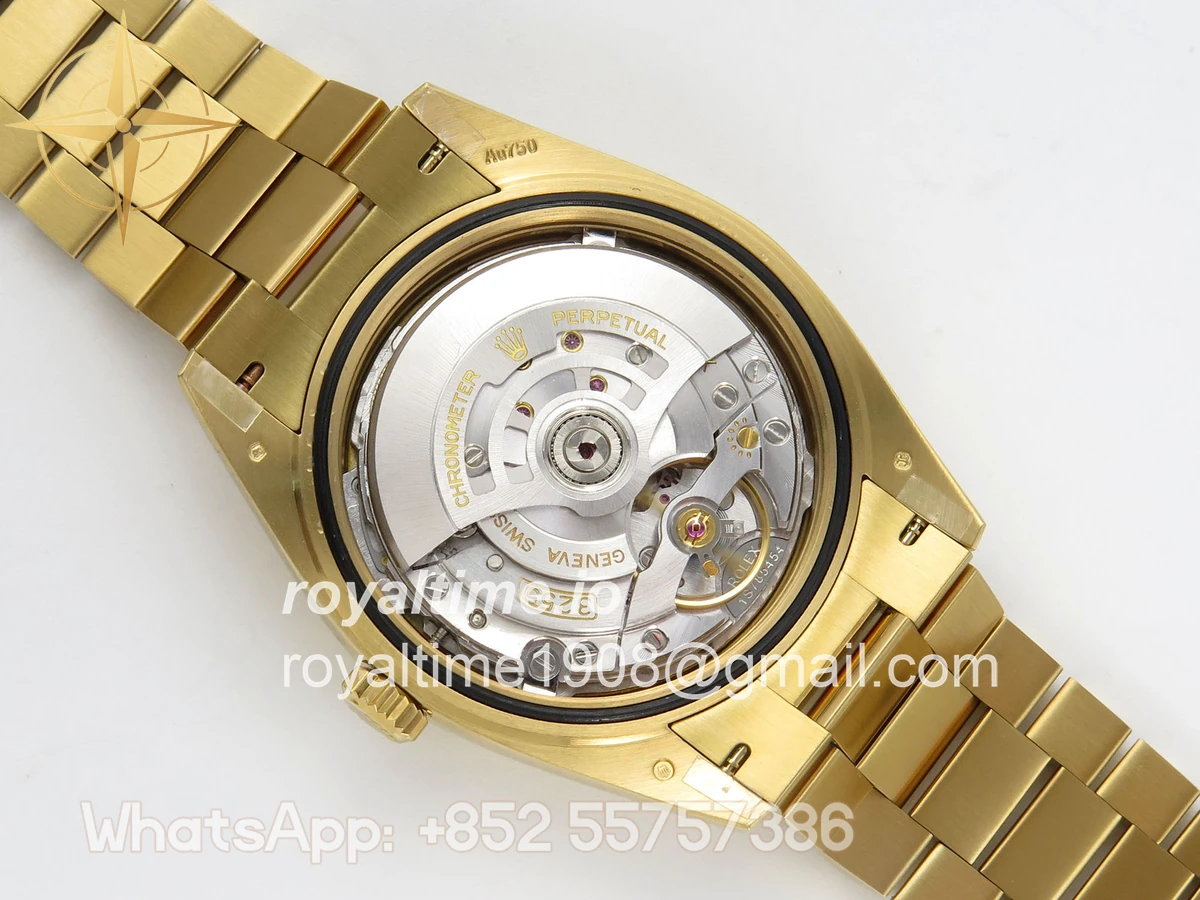 Rolex DayDate 40 YG QF 904L Steel Green Ombre Roman Dial on President Bracelet VR3255 V8 (Gain Weight) - Image 14