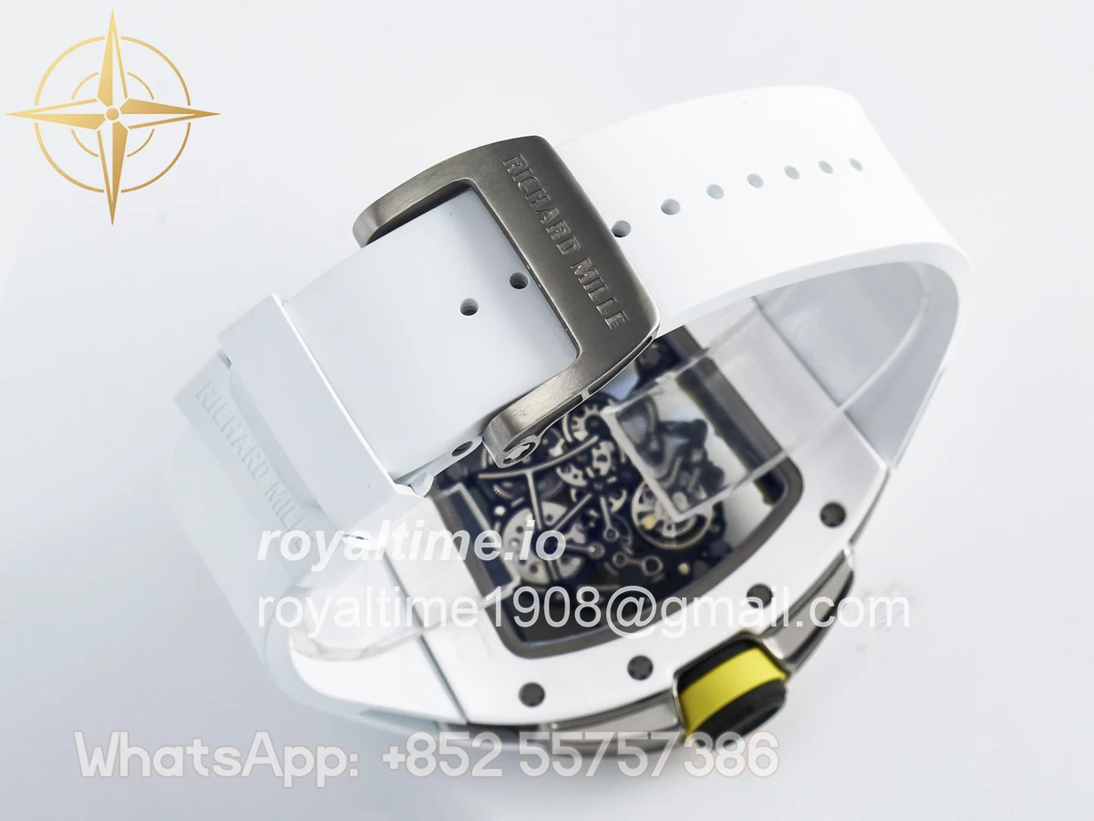 Richard Mille RM061 White Ceramic ZF on White Rubber Strap RMUL2 - Image 14
