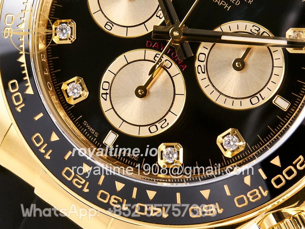 rolex Daytona 126518 YG ARF Black/YG Diamonds Dial on Oysterflex Strap DD4131 V2 (Weighted) - Image 14