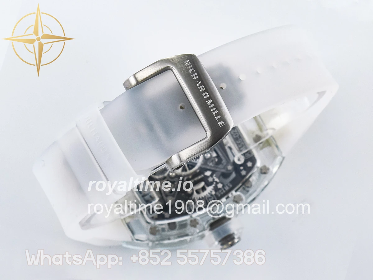 Richard Mille RM56-02 Transparent Tourbillon RMF Skeleton White Dial on Transparent Rubber Strap - Image 14