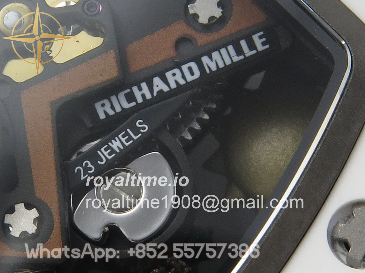 Richard Mille RM88 Tourbillon Smiley White Ceramic RMF on White Rubber Strap - Image 14