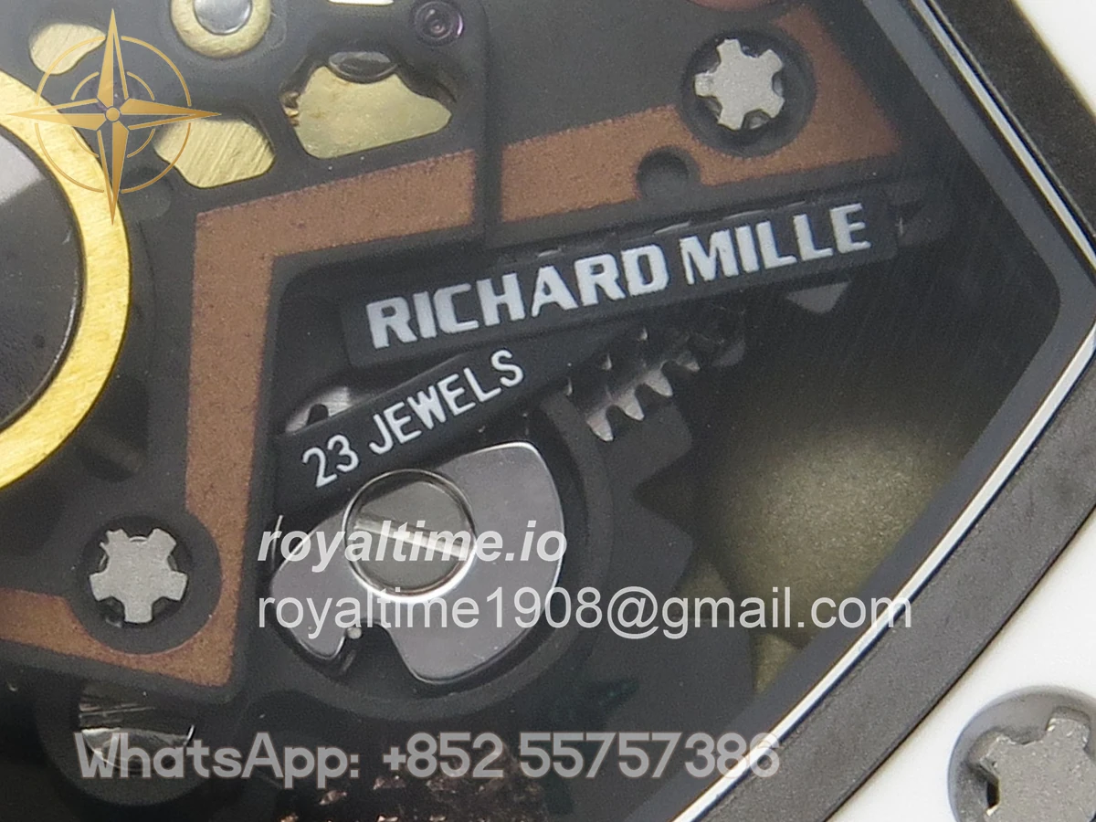 Richard Mille RM88 Tourbillon Smiley White Ceramic RMF on White Velcro Strap - Image 14