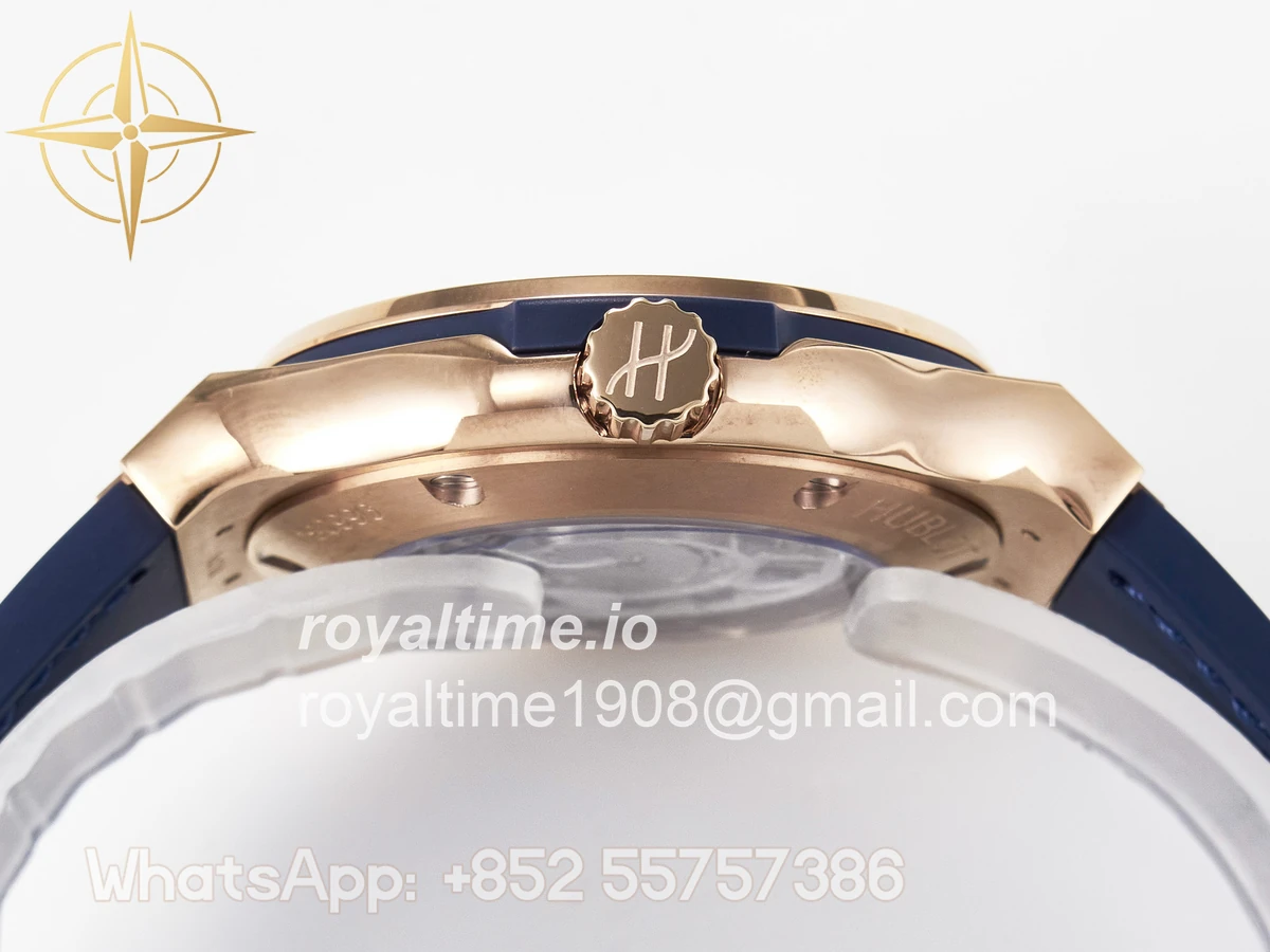 Hublot Classic Fusion 38mm RG JJF Blue Dial on Blue Gummy Leather Strap - Image 14