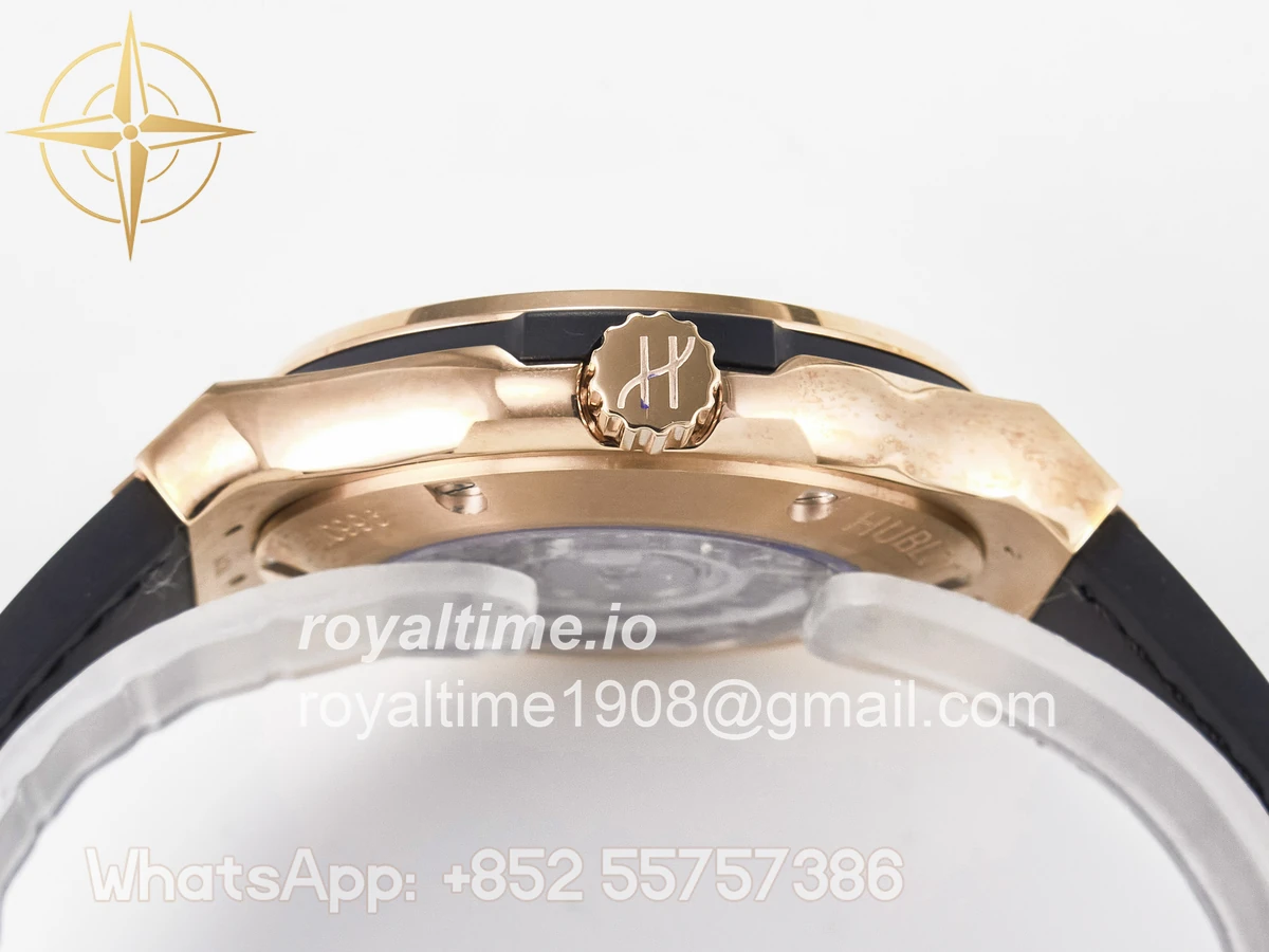 Hublot Classic Fusion 38mm RG JJF Gray Dial on Black Gummy Leather Strap - Image 14