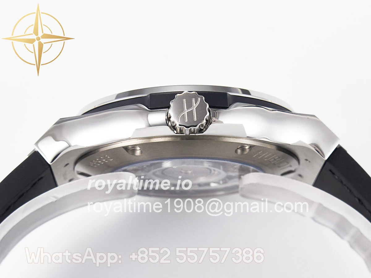 Hublot Classic Fusion 38mm SS JJF Black Dial on Black Gummy Leather Strap - Image 14