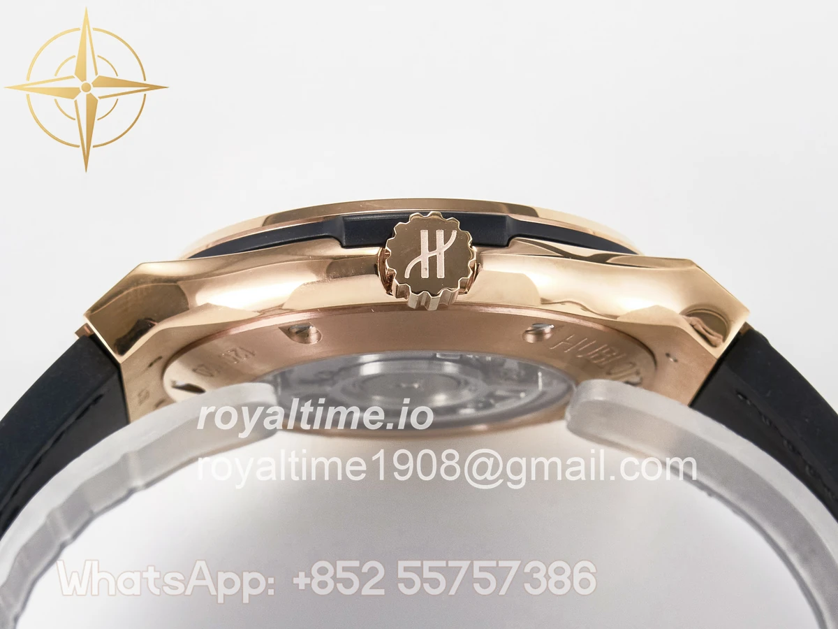 Hublot Classic Fusion 42mm RG JJF Gray Dial on Black Gummy Leather Strap - Image 14