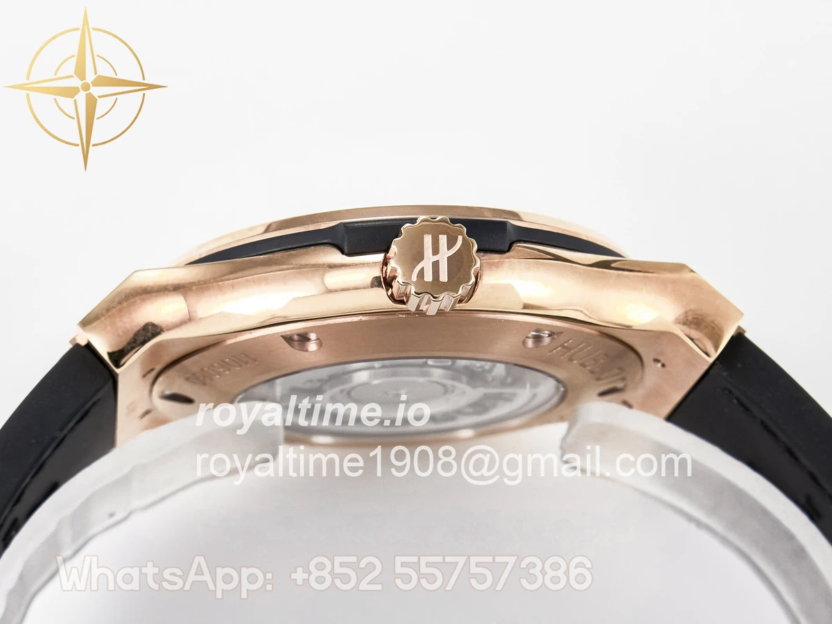 Hublot Classic Fusion 42mm RG JJF White Dial on Black Gummy Leather Strap - Image 14