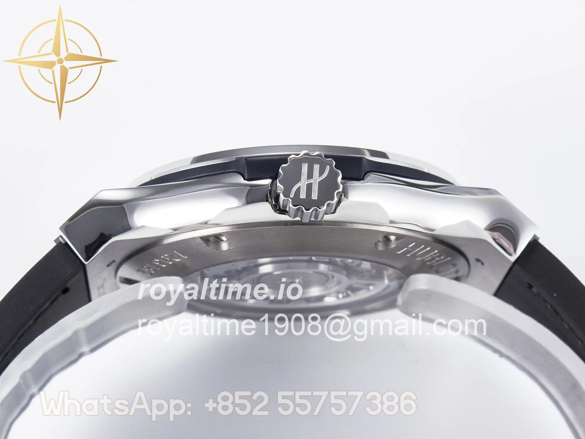 Hublot Classic Fusion 42mm SS JJF Gray Dial on Black Gummy Leather Strap - Image 14