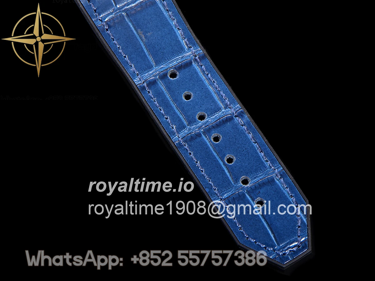 Hublot Classic Fusion Automatic 42mm Diamond Paved Dial in Steel on Blue Leather Strap - Image 14