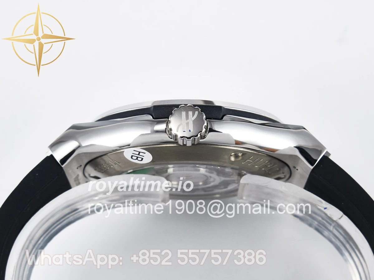 Hublot Classic Fusion Bang 42mm HBF Black Dial Diamonds Bezel on Black Rubber Strap A2892 - Image 14