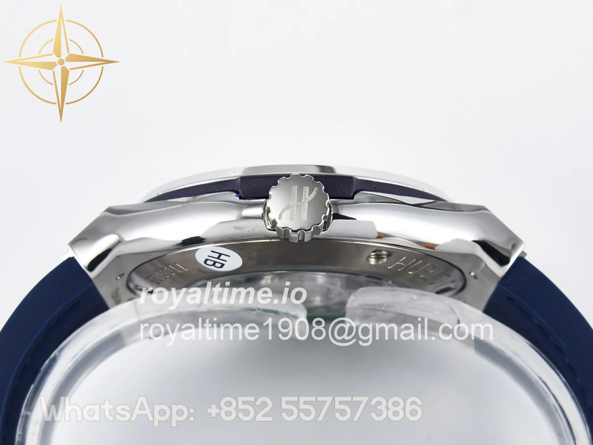 Hublot Classic Fusion Bang 42mm HBF Blue Dial Diamonds Bezel on Blue Leather Strap A2892 - Image 14