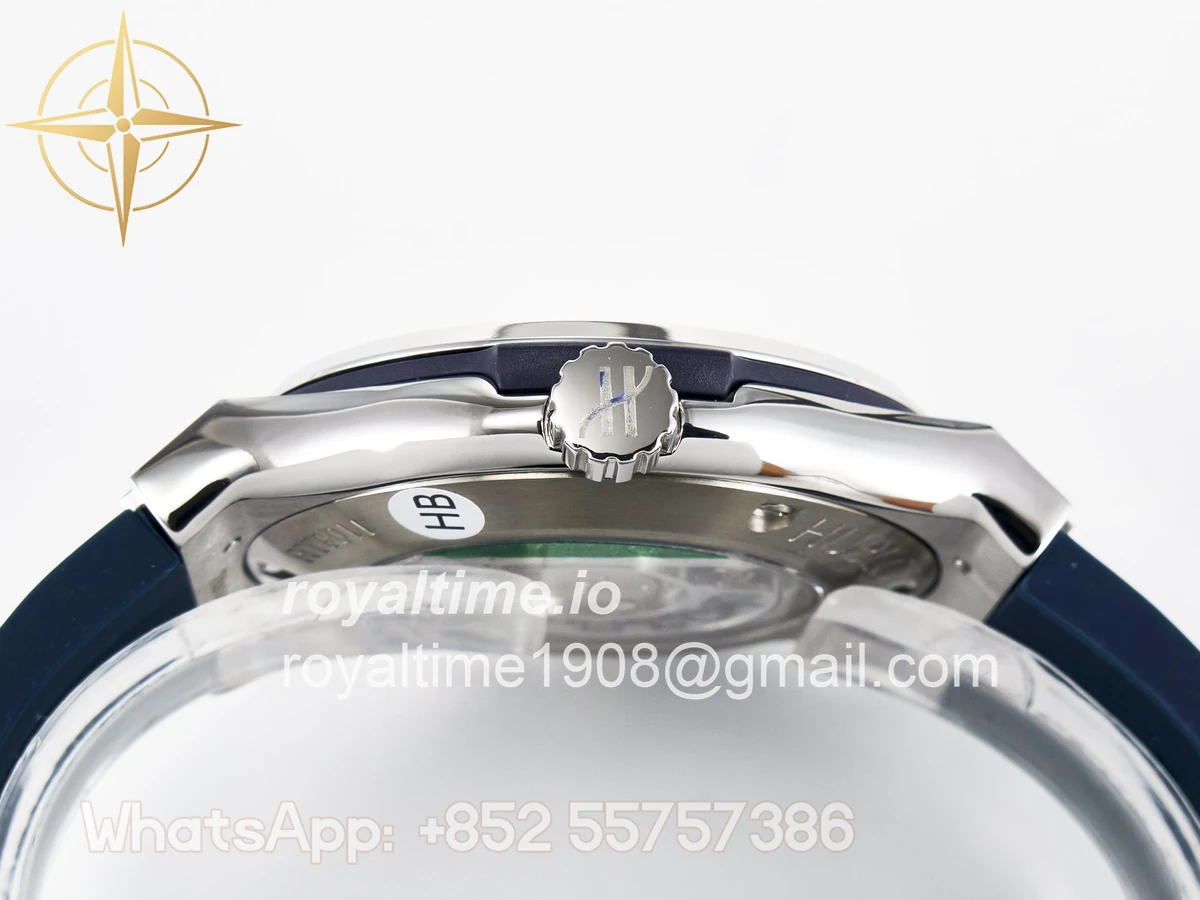 Hublot Classic Fusion Bang 42mm HBF Blue Dial Diamonds Bezel on Blue Rubber Strap A2892 - Image 14
