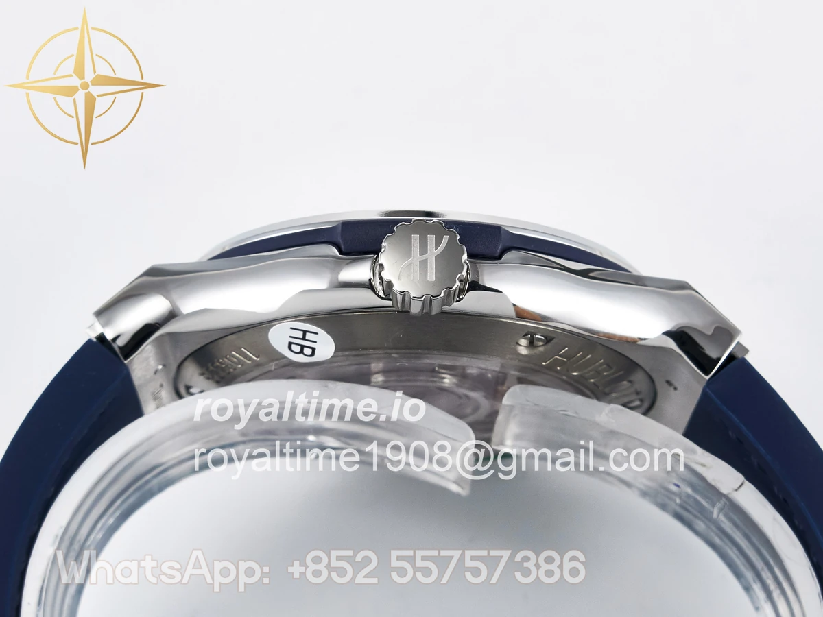 Hublot Classic Fusion Bang 42mm HBF Blue Dial on Blue Leather Strap A2892 - Image 14