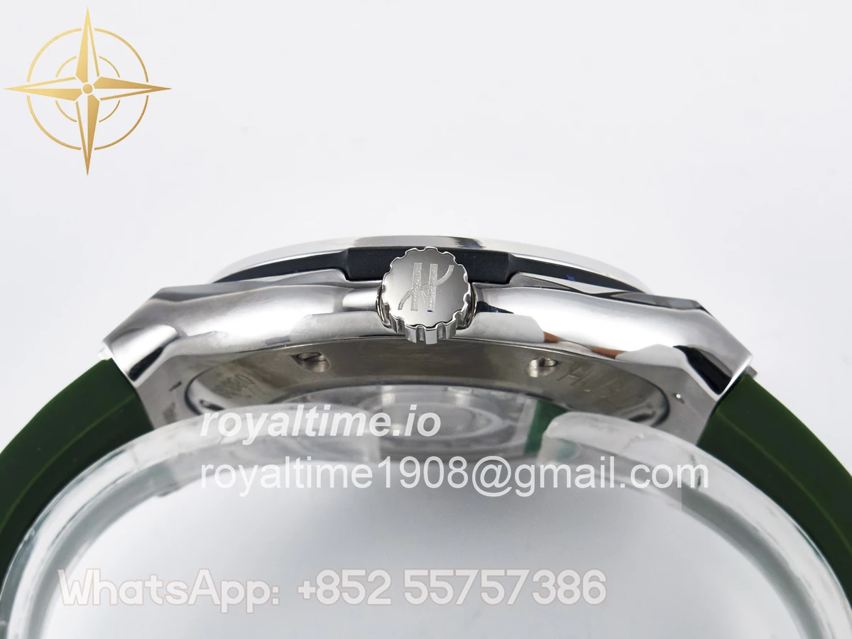 Hublot Classic Fusion Bang 42mm HBF Green Dial Diamonds Bezel on Green Rubber Strap A2892 - Image 14