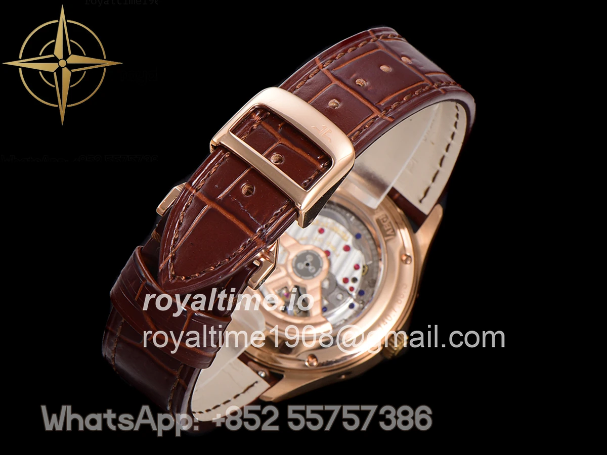 Jaeger-LeCoultre Master Calendar Silver Dial in Rose Gold on Brown Leather Strap - Image 14
