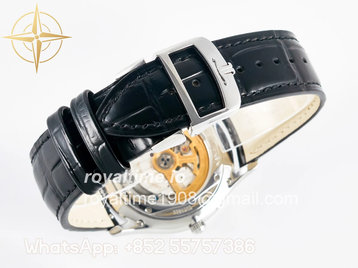 Jaeger-LeCoultre Master Ultra Thin Moon 1368420 SS Z+F Black Dial on Black Leather Strap SA925 - Image 14