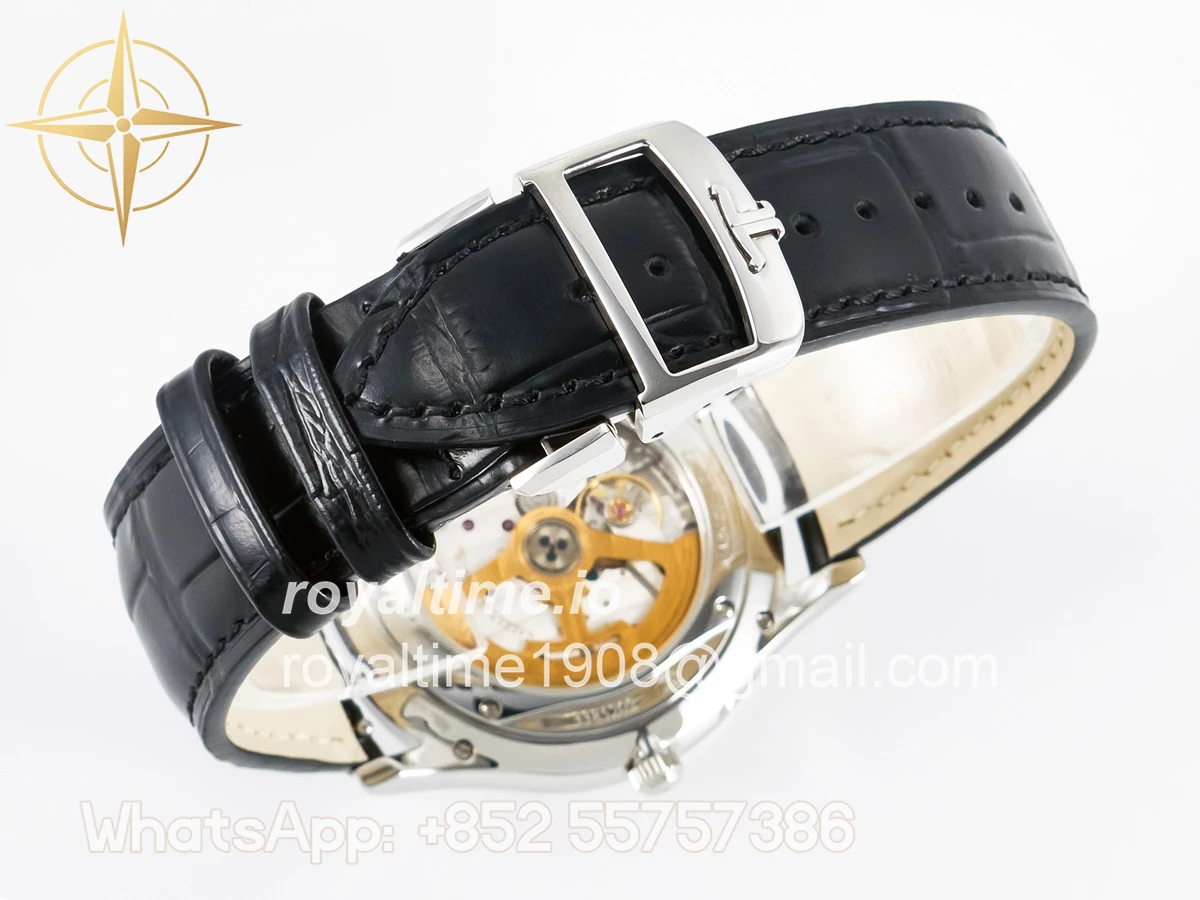 Jaeger-LeCoultre Master Ultra Thin Moon 1368420 SS Z+F Blue Dial on Black Leather Strap SA925 - Image 14
