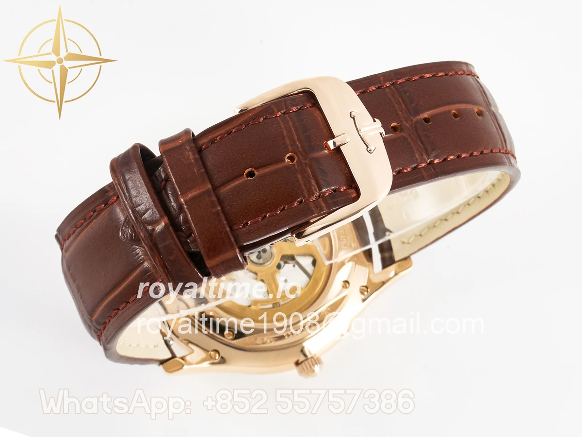 Jaeger-LeCoultre Master Ultra Thin Moon RG Z+F White Dial on Brown Leather Strap A925 - Image 14