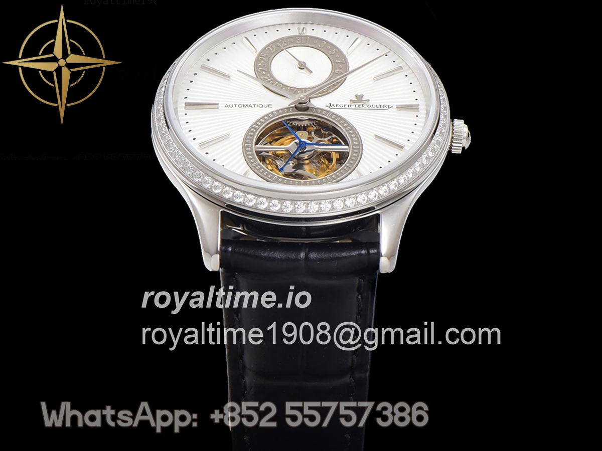 Jaeger-LeCoultre Master Ultra Thin Tourbillon White Dial with Diamond Bezel in White Gold - Image 14