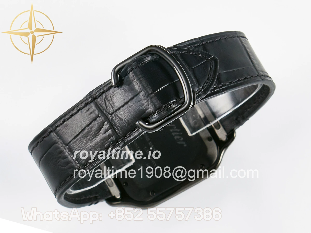 Cartier Santos de Cartier 40mm 2018 BVF Black Dial on Black Leather Strap MIYOTA 9015 - Image 14