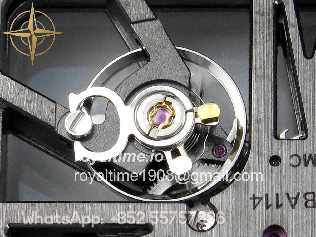 Cartier Santos de Cartier Skeleton PVD MLF Skeleton Dial on Black Leather Strap 9612MC - Image 14