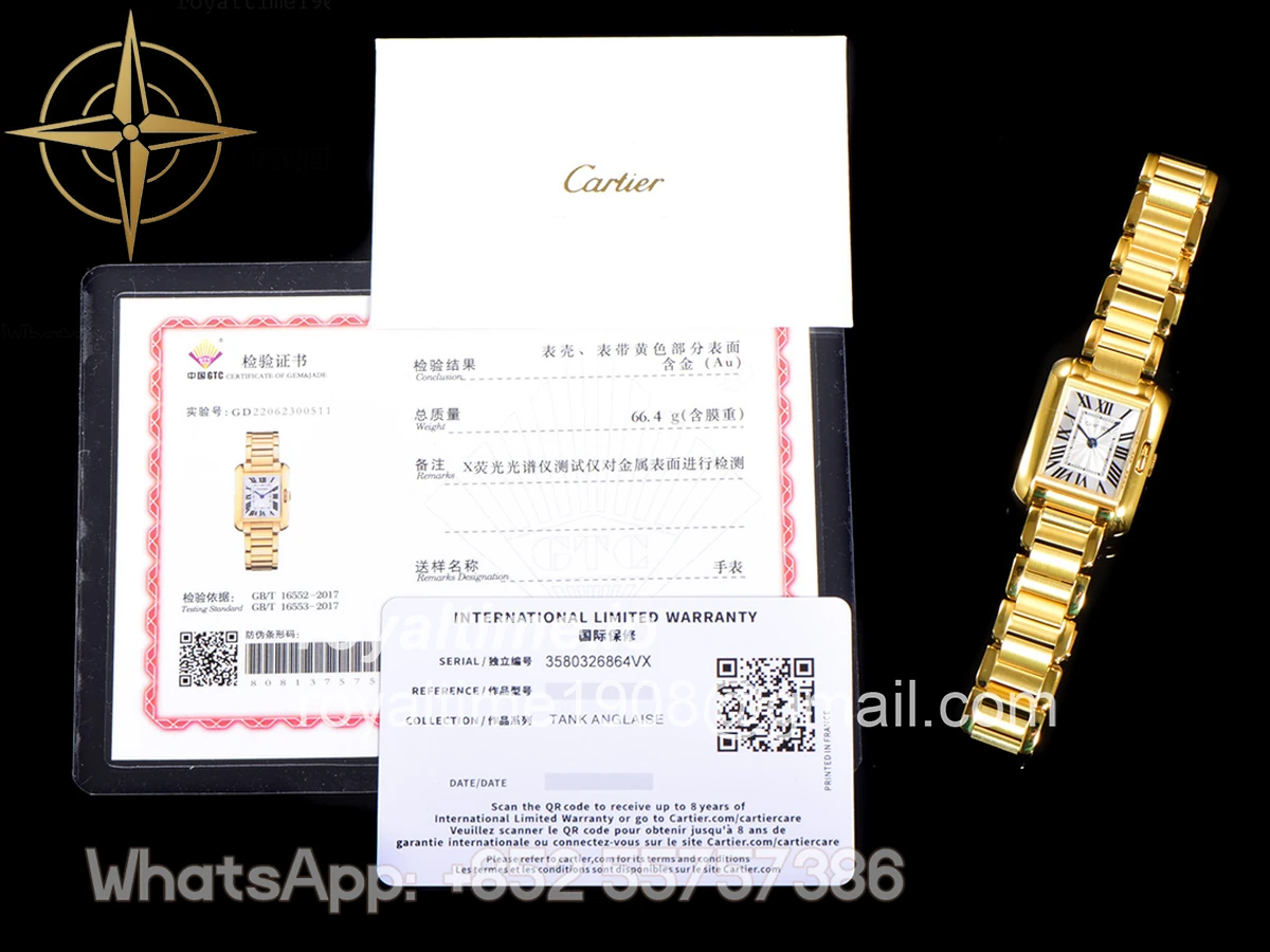 Cartier Tank Anglaise 30.2mm White Dial in Yellow Gold - Image 14