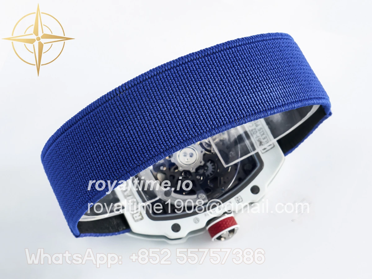 Richard Mille Custom Made RM67-02 White NTPT France Dial on Blue Nylon strap CRMA7 - Image 14