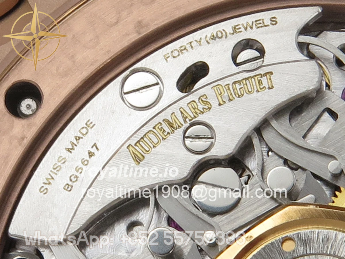 Audemars Piguet Royal Oak Chrono 26240 RG DDF Black Dial on Black Leather Strap DD4401 Gain Weight (SW Dial) - Image 14