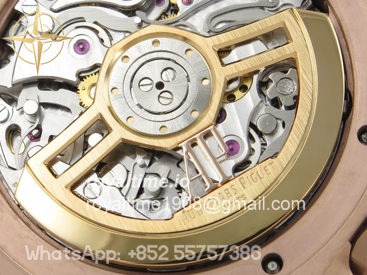 Audemars Piguet Royal Oak Chrono 26240 RG DDF Blue/RG Dial on Blue Leather Strap DD4401 (SW Dial) - Image 14