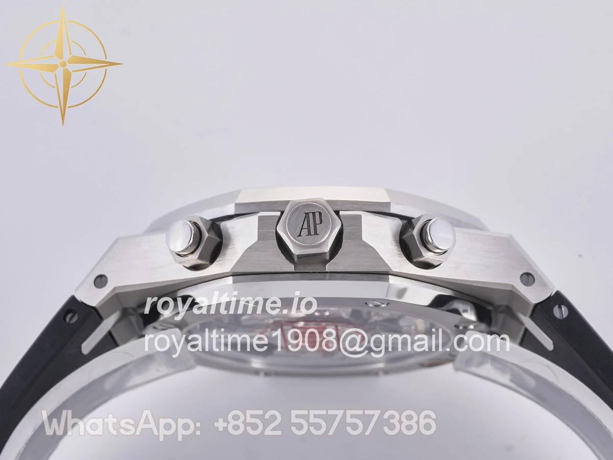 Audemars Piguet Royal Oak Chrono 26240 SS DDF Black Dial on Black Rubber Strap DD4401 (50th Anniversary) - Image 14