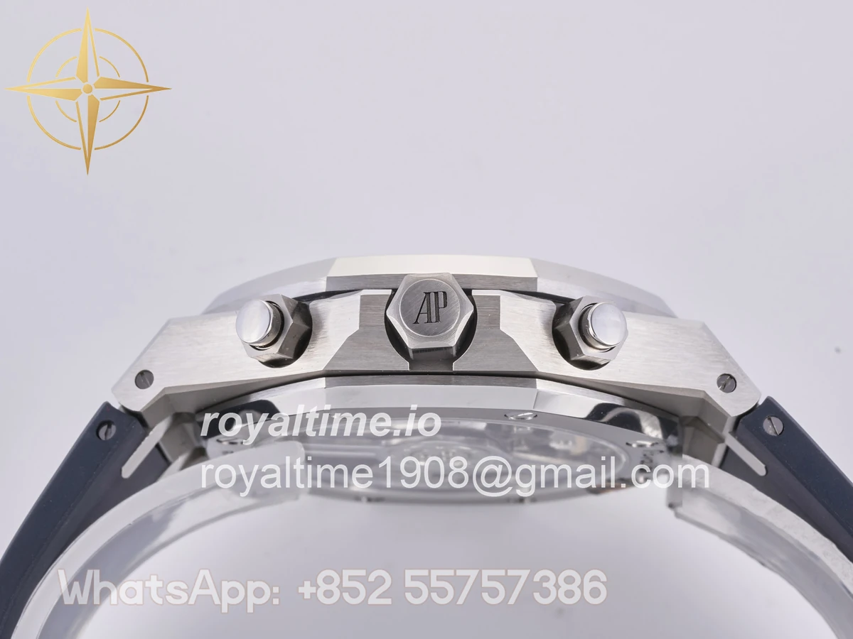 Audemars Piguet Royal Oak Chrono 26240 SS DDF Blue Dial on Blue Rubber Strap DD4401 (50th Anniversary) - Image 14