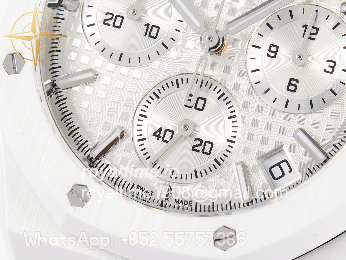 Audemars Piguet Royal Oak Chrono 26240 White Ceramic APSF Black Dial On White Ceramic Bracelet SA4401 - Image 14