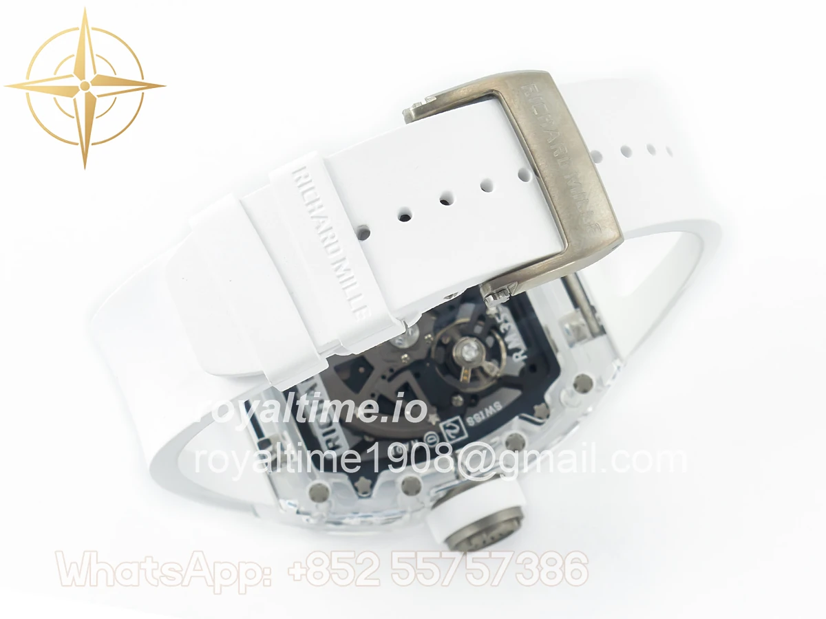 Richard Mille RM035 TRANSPARENT SONIC Skeleton Dial on White Rubber Strap RMUL2 V2 - Image 14