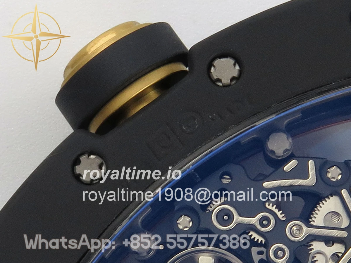 Richard Mille RM055 Black Ceramic APSF on RG Inner Bezel on Black Rubber Strap RMUL2 - Image 14