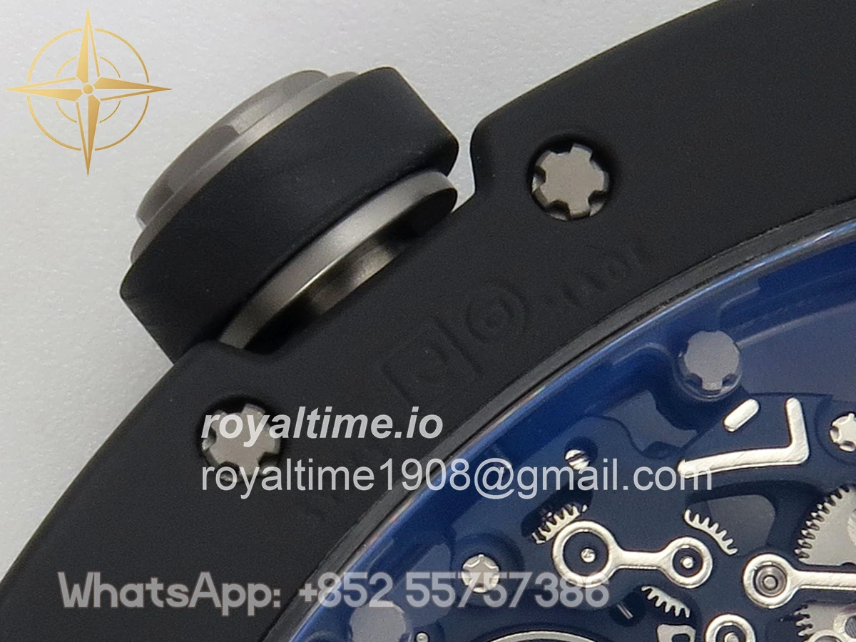Richard Mille RM055 Black Ceramic APSF on White Inner Bezel on White Rubber Strap RMUL2 - Image 14