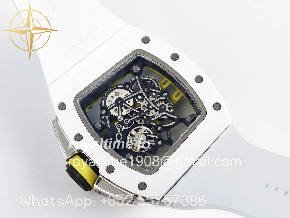 Richard Mille RM061 White Ceramic ZF on White Rubber Strap RMUL2 - Image 15
