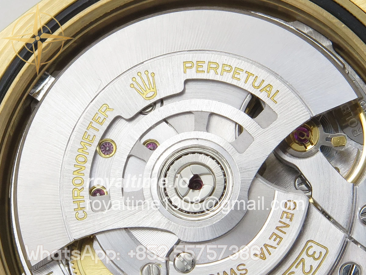 Rolex DayDate 40 YG QF 904L Steel Green Ombre Roman Dial on President Bracelet VR3255 V8 (Gain Weight) - Image 15