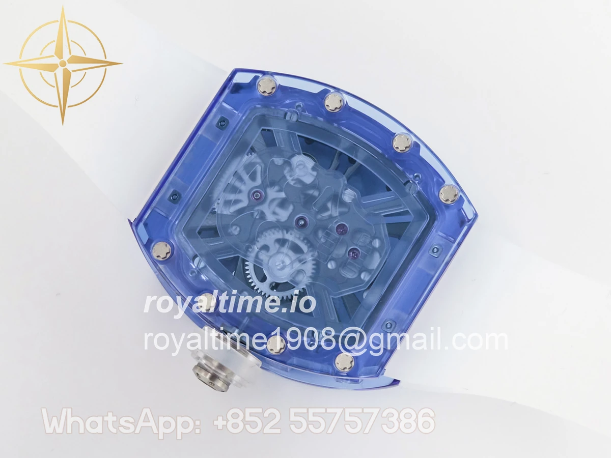 Richard Mille RM27-03 Blue Transparent Tourbillon MSF Skull Dial on White Rubber Strap - Image 15