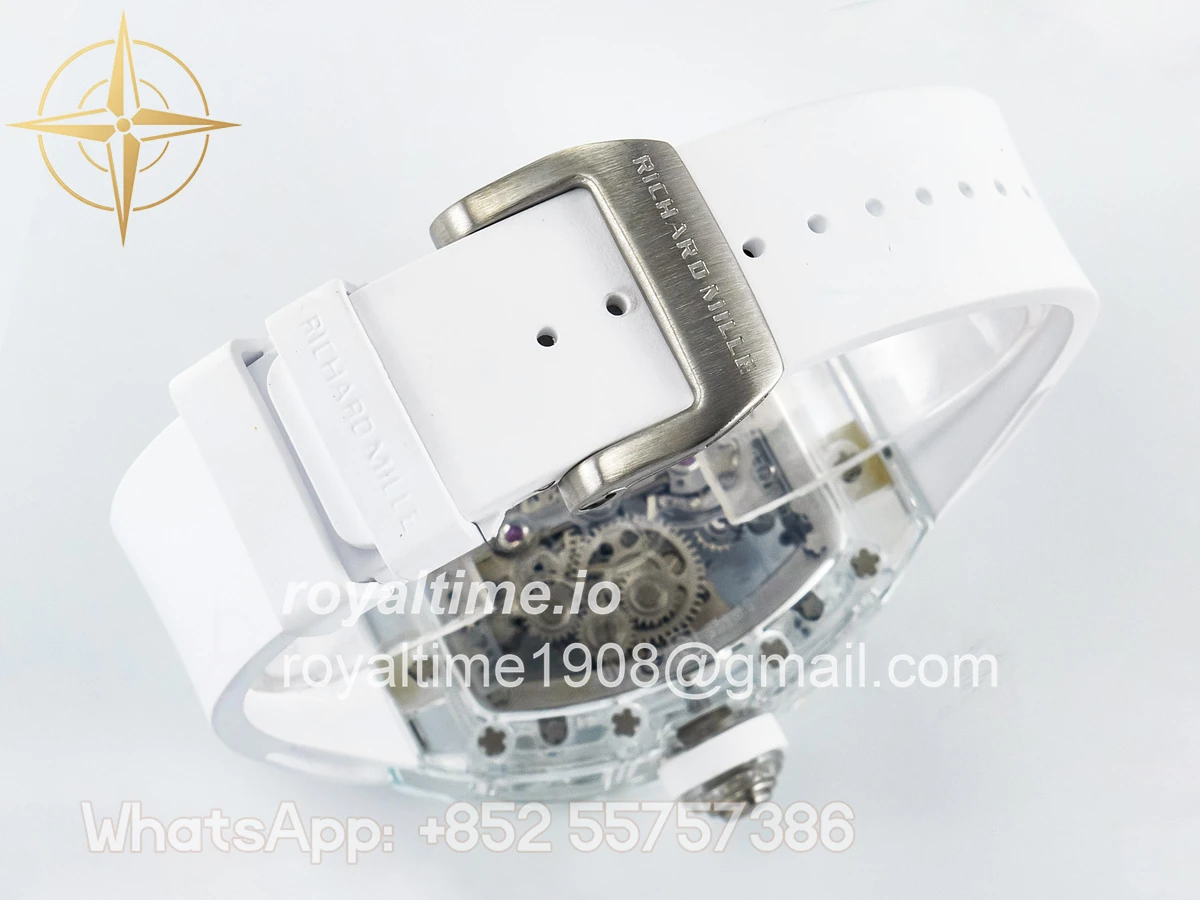 Richard Mille RM56-01 Transparent Tourbillon RMF Skeleton Dial on White Rubber Strap - Image 15